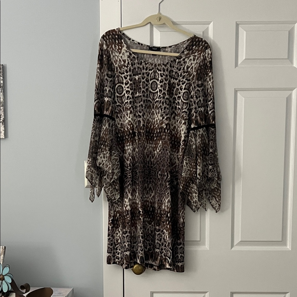 MSK Animal Print Midi Dress - Brown and Black